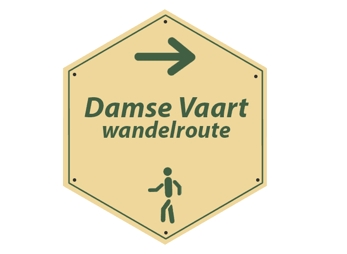 routebord Damse Vaartwandelroute