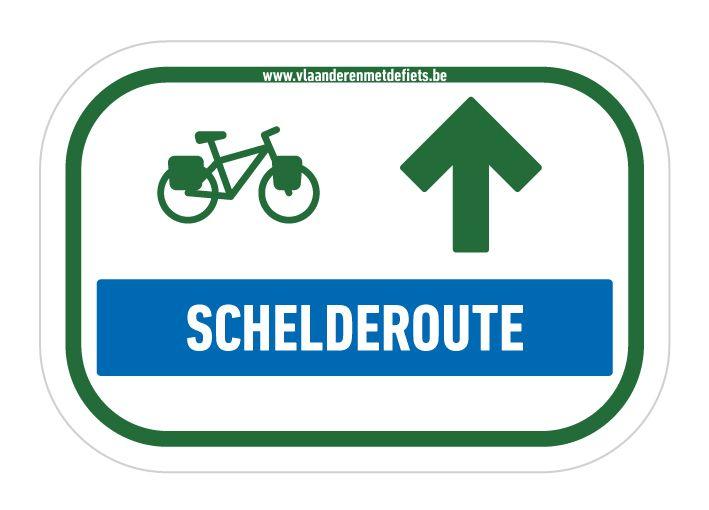 routebord Schelderoute - Icoonfietsroute
