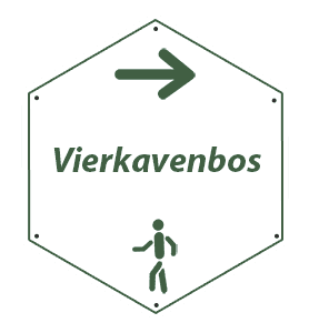 routebord Vierkavenboswandelroute
